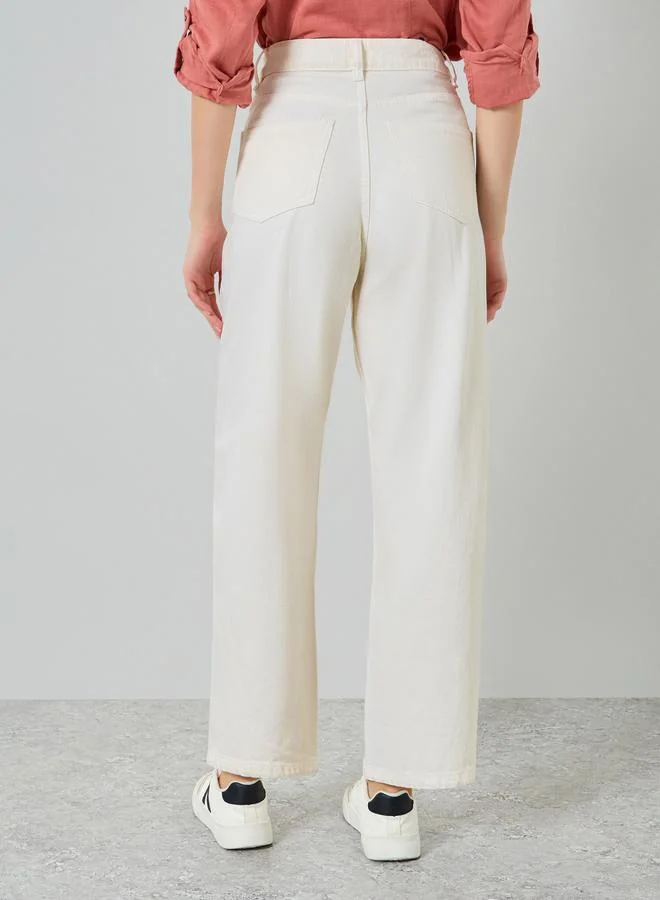 Styli  Women High Rise Barrel Fit Jeans for Women | Best Price UAE