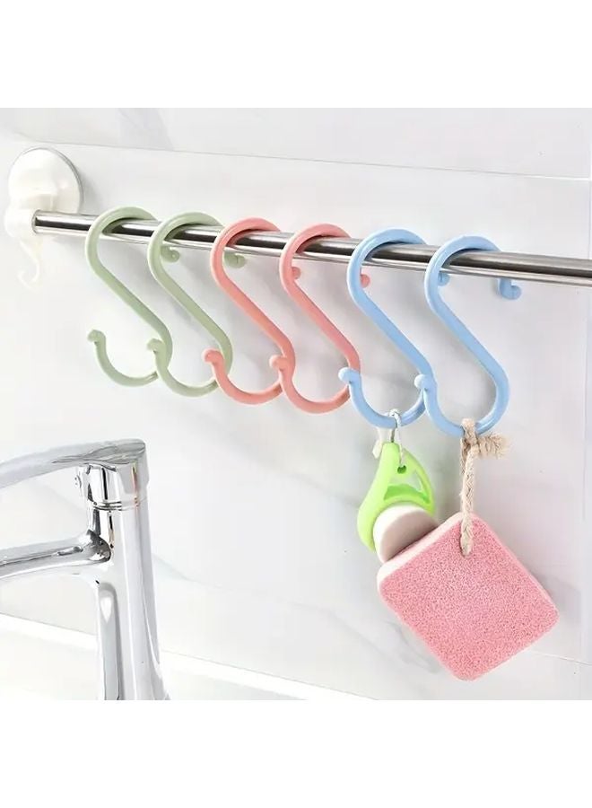 4 Piece Green S Hooks No Drill Wall Mounted For Clothes Towels Bathroom Kitchen - Image 4