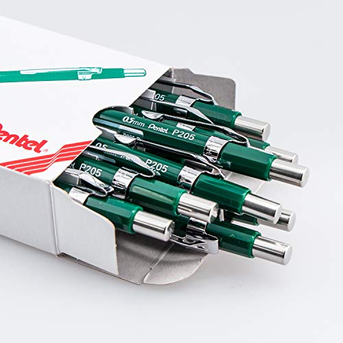 Pentel قلم رصاص ميكانيكي بنتل شارب (0.5 مم)، برميل أخضر، علبة من 12 (P205D) - Image 3