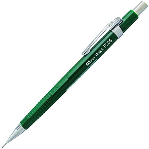 Pentel قلم رصاص ميكانيكي بنتل شارب (0.5 مم)، برميل أخضر، علبة من 12 (P205D) - Image 4