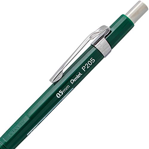 Pentel قلم رصاص ميكانيكي بنتل شارب (0.5 مم)، برميل أخضر، علبة من 12 (P205D) - Image 5