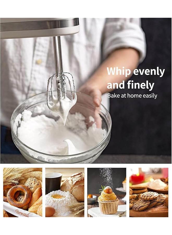 erorex Hand Mixer Electric Dough Whisk 5 Speed Function Handheld Includes Storage Box Stainless Steel 2 Beaters And Dough Hooks Professional For Kitchen Baking 39052 - Image 4