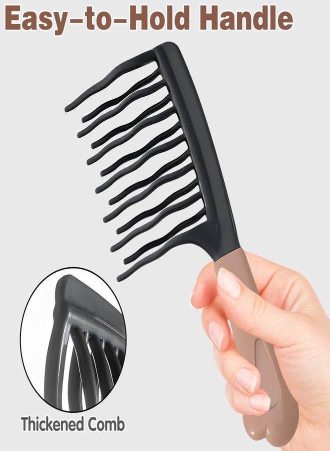 CYUXING Wide Tooth Comb for Curly, Detangling Plastic Double-layer Comb for Wet & Dry Hair, Gentle on Curls – Ergonomic Handle & Rounded Teeth – Curl Brush for Women - Image 4