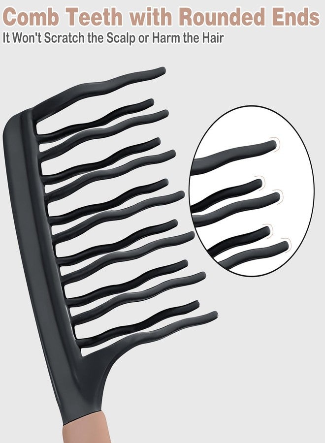 CYUXING Wide Tooth Comb for Curly, Detangling Plastic Double-layer Comb for Wet & Dry Hair, Gentle on Curls – Ergonomic Handle & Rounded Teeth – Curl Brush for Women - Image 3