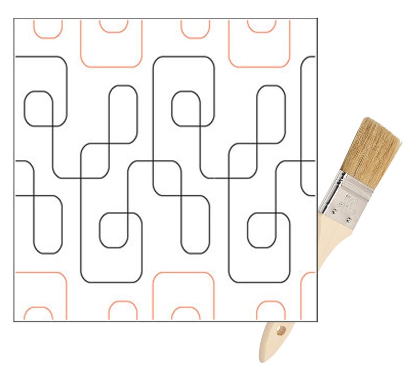 Quilting Pantographs Pattern Paper Roll  for Longarm Quilting Machines  Easy Rectangles Design Quilt Pantograph  Set Includes Long Arm Quilters Sewing Machine Rails and Tracks Cleaning Brush