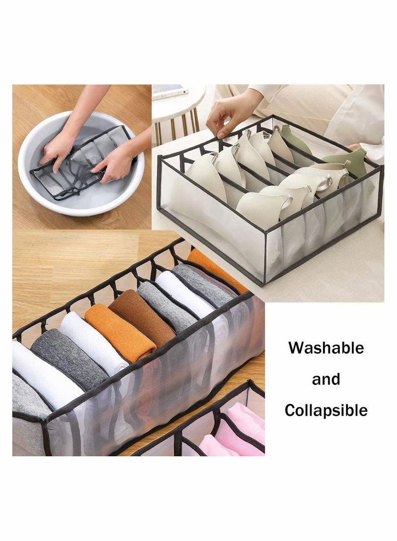 Y&D Underwear Drawer Organizer Set, Includes 6/7/7/11/11 Cell Collapsible Closet Compartments  - Image 5