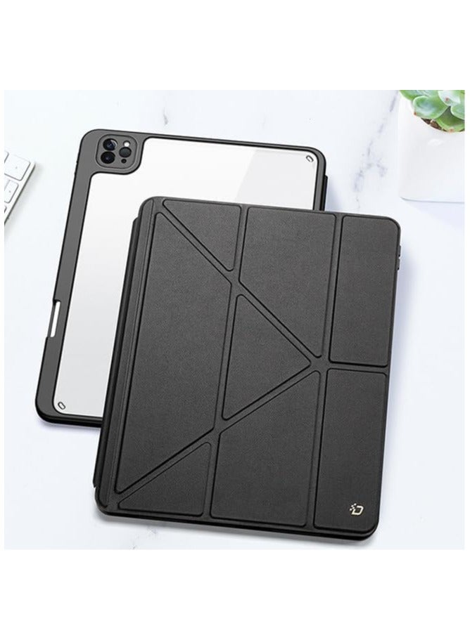 general Transparent Back Case for iPad Pro 13 (2024, 7th Generation) Tablet,Smart Magnetic Flip Stand Soft TPU Back Cover With Pencil Holder  Auto Sleep Wake for iPad Pro 13 Inch - Image 4