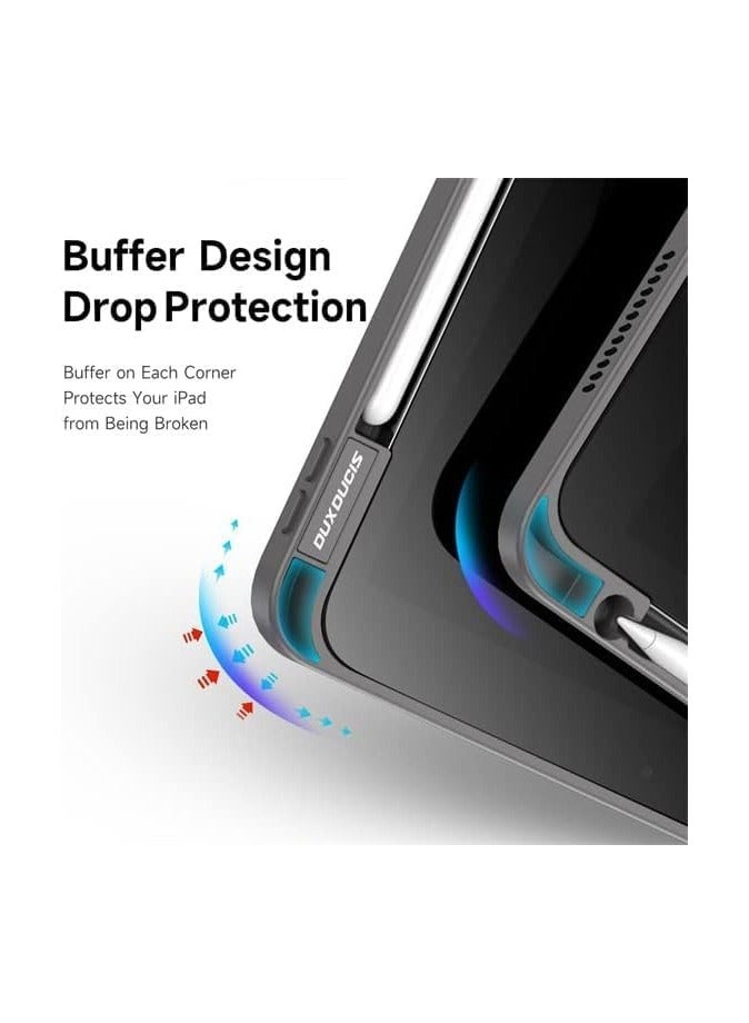 general Transparent Back Case for iPad Pro 13 (2024, 7th Generation) Tablet,Smart Magnetic Flip Stand Soft TPU Back Cover With Pencil Holder  Auto Sleep Wake for iPad Pro 13 Inch - Image 3