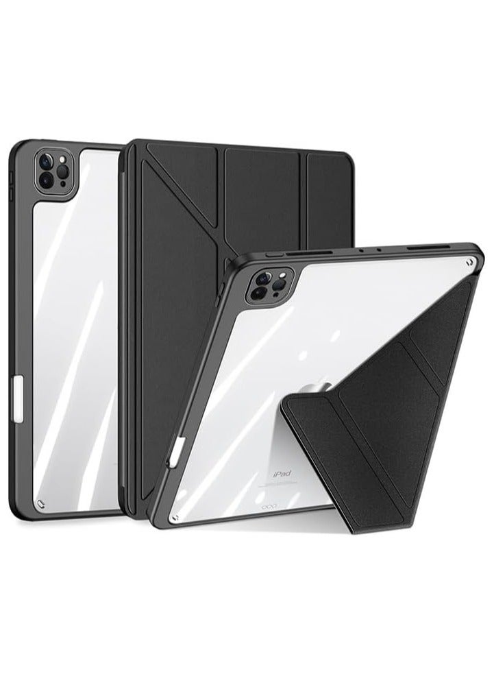 general Transparent Back Case for iPad Pro 13 (2024, 7th Generation) Tablet,Smart Magnetic Flip Stand Soft TPU Back Cover With Pencil Holder  Auto Sleep Wake for iPad Pro 13 Inch - Image 1