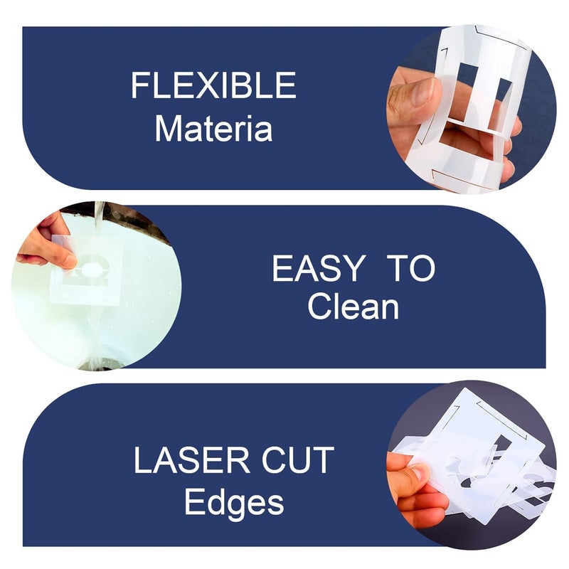 Devasya Crafts 2 Inch Le tencils, 42 Pcs Reusable Plastic Alphabet Templates Rock, Glass, Signage, DIY Art Projects (2 Inch) - Image 3