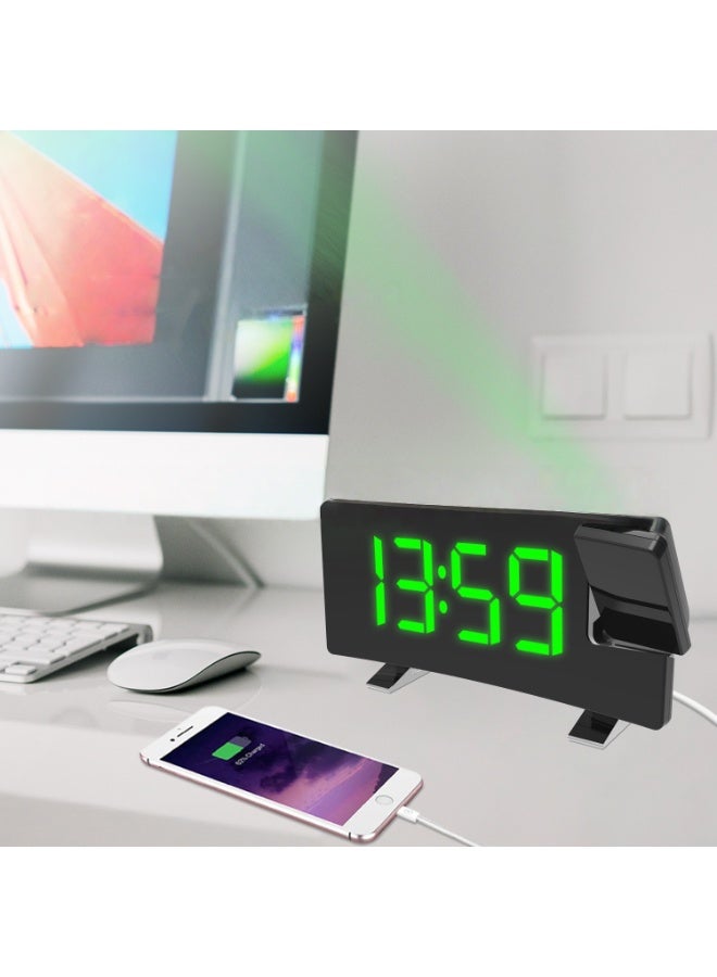SKT Shiketro Curved Screen Digital Projection Alarm Clock with LED Display - Image 3