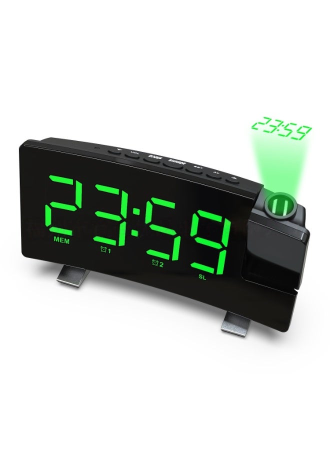 SKT Shiketro Curved Screen Digital Projection Alarm Clock with LED Display - Image 1
