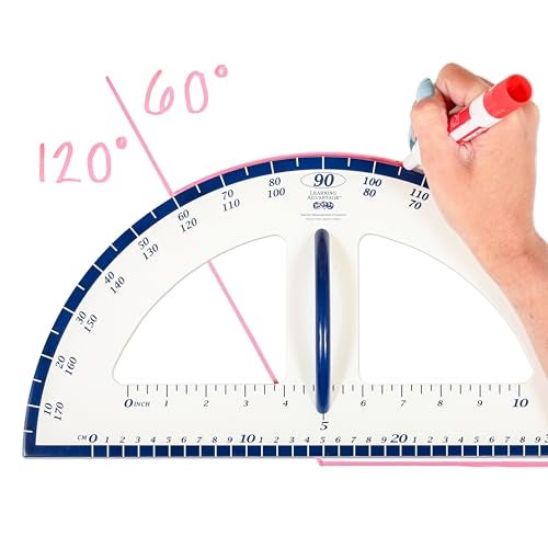 LEARNING ADVANTAGE Magnetic Dry Erase Protractor - Geometry Measurement Tool - for Whiteboards and Chalkboards - Teach Geometric Math Concepts - Angles and Shapes (7591) - Image 4