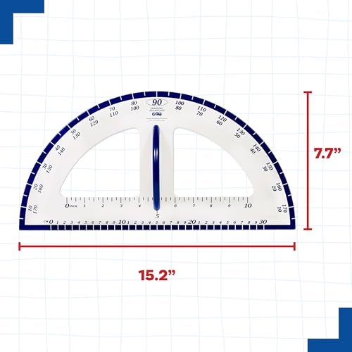 LEARNING ADVANTAGE Magnetic Dry Erase Protractor - Geometry Measurement Tool - for Whiteboards and Chalkboards - Teach Geometric Math Concepts - Angles and Shapes (7591) - Image 3
