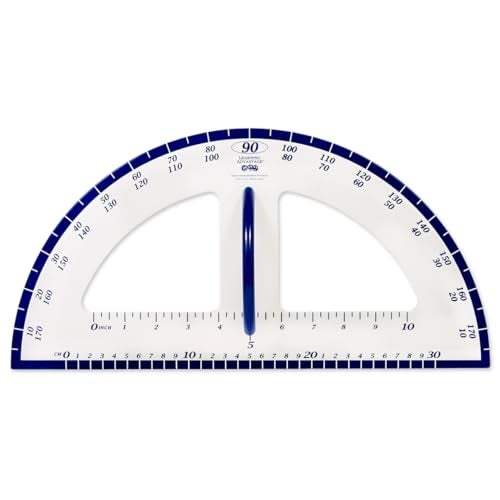 LEARNING ADVANTAGE Magnetic Dry Erase Protractor - Geometry Measurement Tool - for Whiteboards and Chalkboards - Teach Geometric Math Concepts - Angles and Shapes (7591) - Image 1