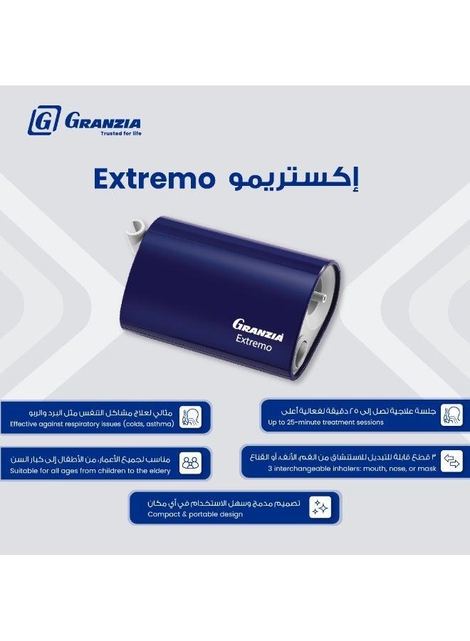 Granzia Extremo Compressor Nebulizer – Energy-Efficient Steam Inhaler for Adults & Kids – Quiet & Powerful Nebulizer Machine with Masks & Medicine Cup – Asthma, Sinus & Cold Relief - Image 3