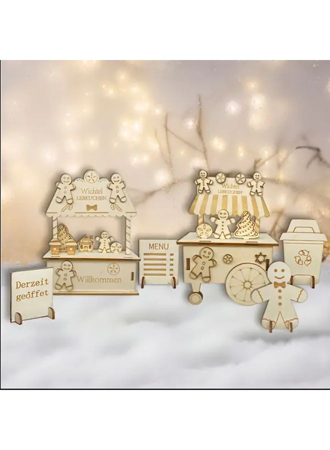 Christmas Gingerbread Man Gnome Miniature Accessory Set For Dollhouse DIY Decor - Image 1