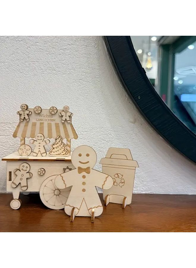 Christmas Gingerbread Man Gnome Miniature Accessory Set For Dollhouse DIY Decor - Image 5
