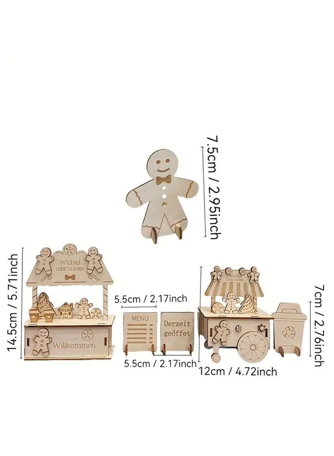 Christmas Gingerbread Man Gnome Miniature Accessory Set For Dollhouse DIY Decor - Image 3