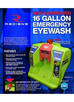 RADIANS Radians Emergency Eyewash Station, Hi-Viz Green, 16 gallon  - Image 2