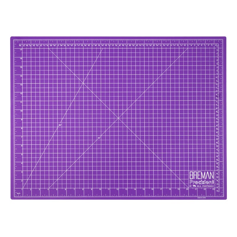 Breman Precision 18x24 Inch Self Healing Cutting Mat â€“ 2-Sided 5-Ply PVC Purple/Gray Cutting Mats for Crafts, Sewing, Quilting & DIY Projects with Durable Non-Slip Surface and Precise Grid Lines - Image 1