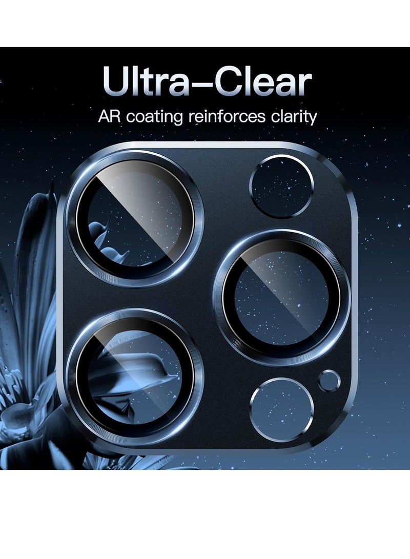 ELTRAZONE Camera Lens Protector for iPhone 15 Pro 6.1-Inch and iPhone 15 Pro Max 6.7-Inch, Full Coverage 9H Tempered Glass Ring Cover, Matte Metal Plate, Case Friendly, 1-Pack (Blue) - Image 5