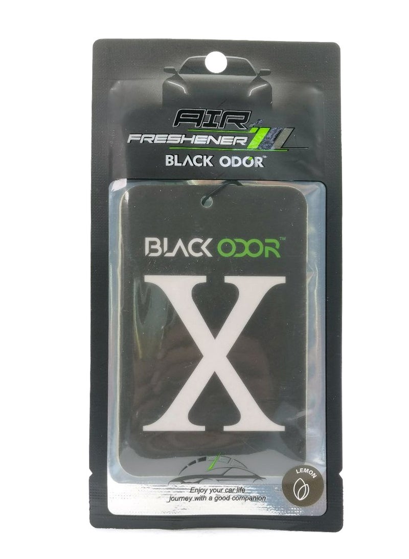 Generic BLACK ODOR X Card Air Freshener Lemon Scent, Hanging Aromatherapy Tablet for Car, Home, and Office Long Lasting, Non-Toxic, Eco-Friendly BO-07  - Image 5
