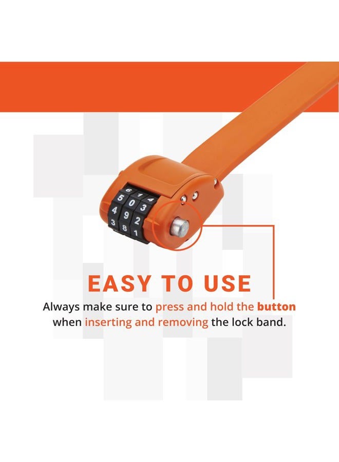 OTTOLOCK Steel & Kevlar Combination Bike Lock | Lightweight, Compact, Durable Design | Ideal for Serious Road Cyclists (OTTO Orange, 18 inch) - Image 2