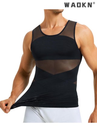 WAOKN Chest Compression Vest Men Body Shaper Sleeveless Posture