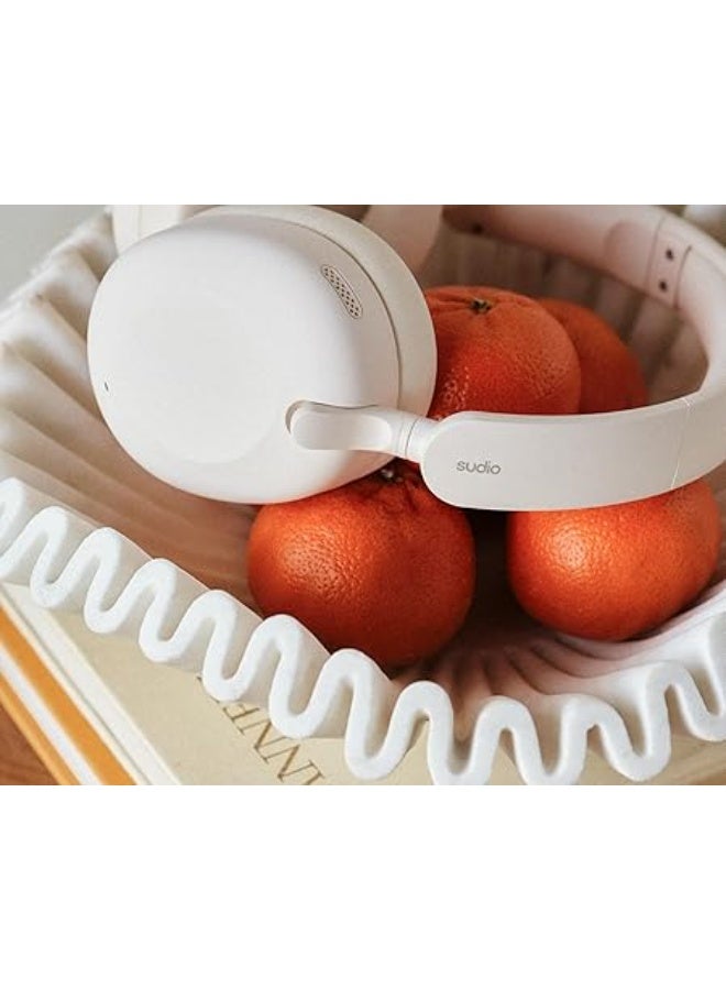 Sudio K2 Wireless Bluetooth Over Ear Headphones, Noise Cancelling, USB-C, 60h Playtime, White - Image 5
