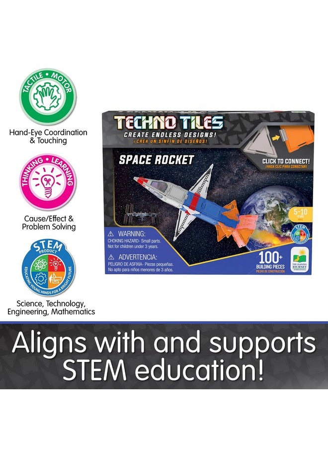 THE LEARNING JOURNEY The Learning Journey Techno Tiles - Space Rocket - Construction Project with 100+ Building Pieces - STEM Projects for Kids Ages 5-10 - Engineering Activity for Girls & Boys  - Image 4