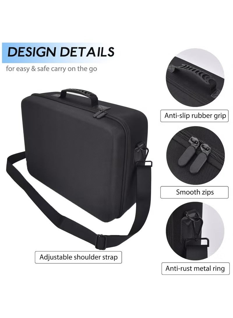 شو وو حقيبة حمل PS5، حقيبة تخزين للألعاب PS5، حقيبة سفر متوافقة مع جهاز PlayStation 5 (النسخة القرصية)، محمولة، مع إمكانية تعليقها عبر الجسم أو على حقيبة السفر، متينة، مقاومة للماء، سعة كبيرة - باللون الأسود. - Image 5
