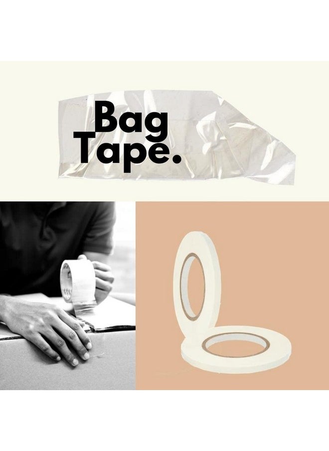 PackagingSuppliesByMail - Psbm Poly Bag Sealing Tape + Disenser Kit White 3/8 Inch X 180 Yards 6 Tape Rolls + 1 Dispenser 2.3 Mil Colored Sealer Tape For Dispenser Refill Bags Polybags Produce Wrapping Freezer - Image 1