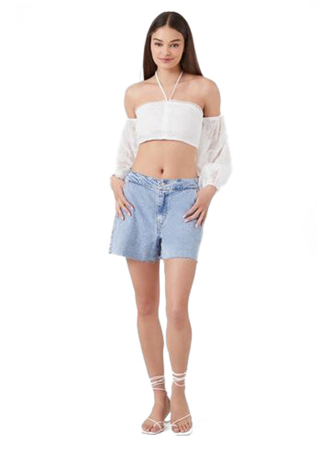 FOREVER 21 - Off-the-Shoulder Halter Crop Top - Image 1