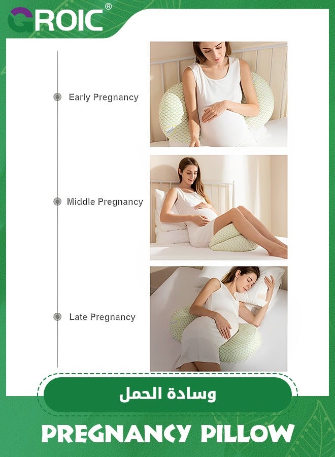 GROIC Pregnancy Pillow for Pregnant,Soft Pregnancy Body Pillow,Support for Back, Legs,Maternity Pillow with Detachable and Adjustable Pillow Cover,Pregnancy Body Pillow Support - Image 3