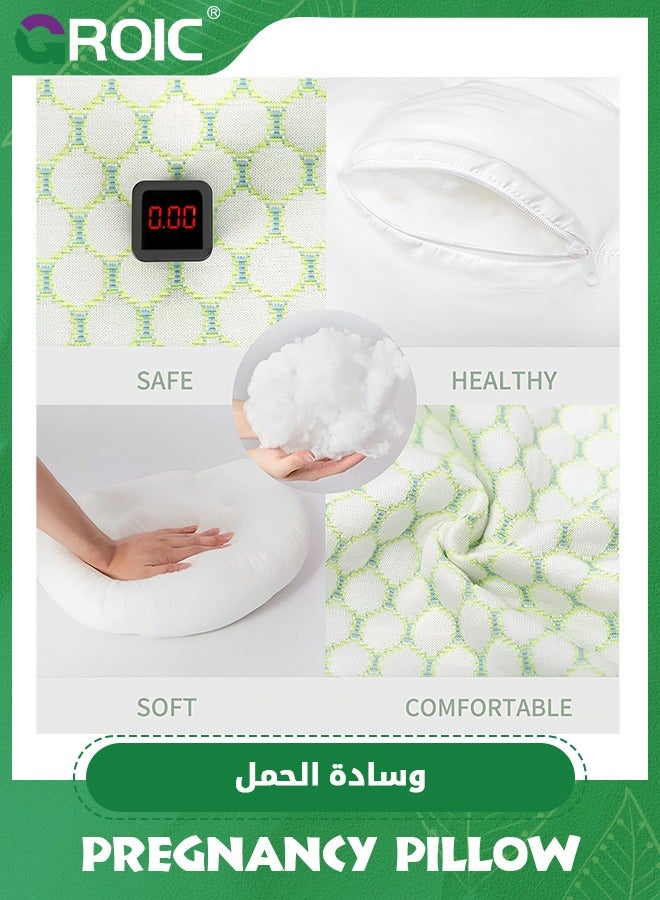 GROIC Pregnancy Pillow for Pregnant,Soft Pregnancy Body Pillow,Support for Back, Legs,Maternity Pillow with Detachable and Adjustable Pillow Cover,Pregnancy Body Pillow Support - Image 4