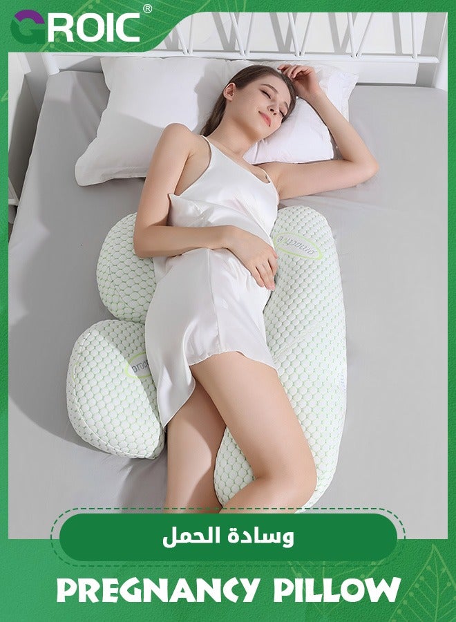 GROIC Pregnancy Pillow for Pregnant,Soft Pregnancy Body Pillow,Support for Back, Legs,Maternity Pillow with Detachable and Adjustable Pillow Cover,Pregnancy Body Pillow Support - Image 5