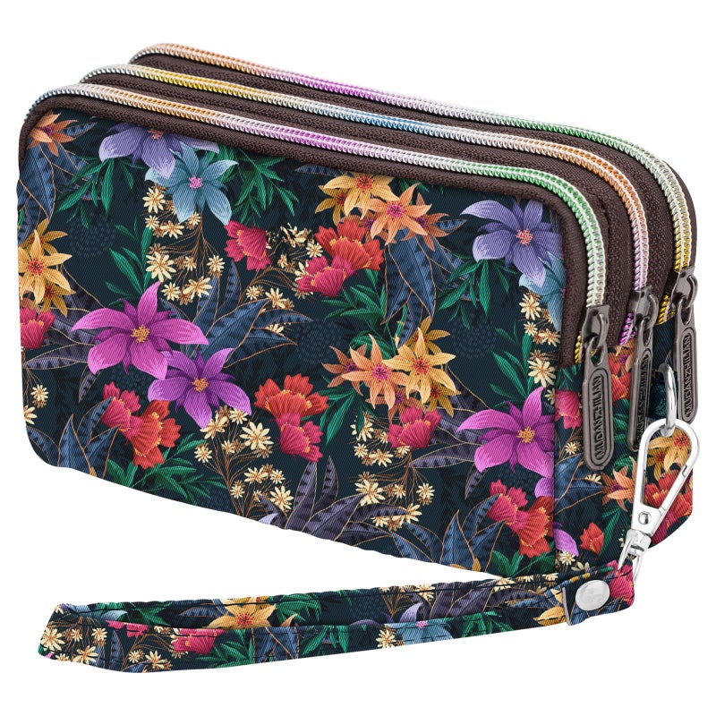 YINHEXI Wristlet Wallets for Women, Large Capacity Quilted Travel Bag Wallet with Strap, 3 Zippers Cell Phone Bag Purse (YA-010) - Image 1
