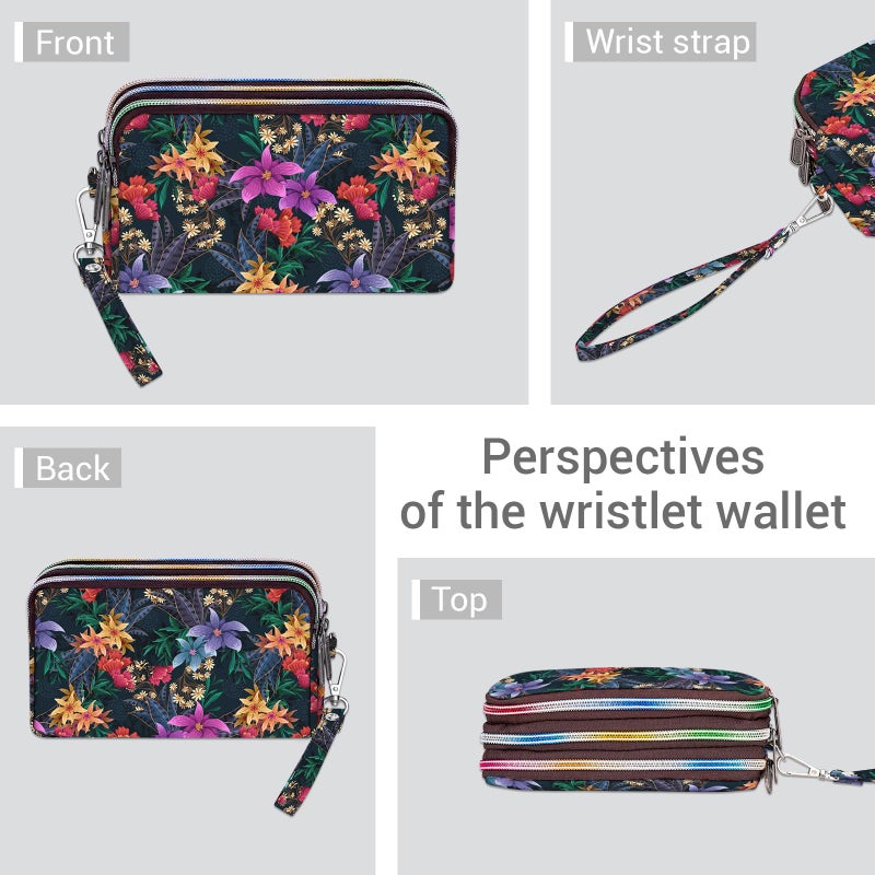 YINHEXI Wristlet Wallets for Women, Large Capacity Quilted Travel Bag Wallet with Strap, 3 Zippers Cell Phone Bag Purse (YA-010) - Image 4
