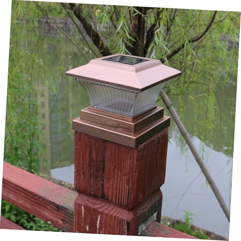 مصباح عمودي شمسي خارجي للحدائق، إضاءة زخرفية بتوهج دافئ، لا يتطلب توصيلات كهربائية - Image 3