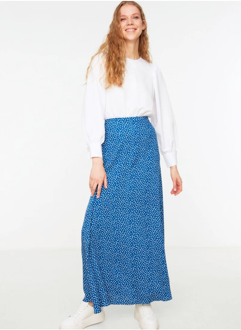 trendyol High Waist Printed Skirt