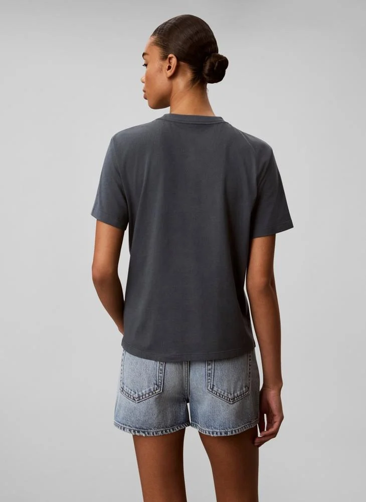 Calvin Klein Jeans  Two-Tone Logo Crew Neck T-Shirt for Women | Best Price UAE