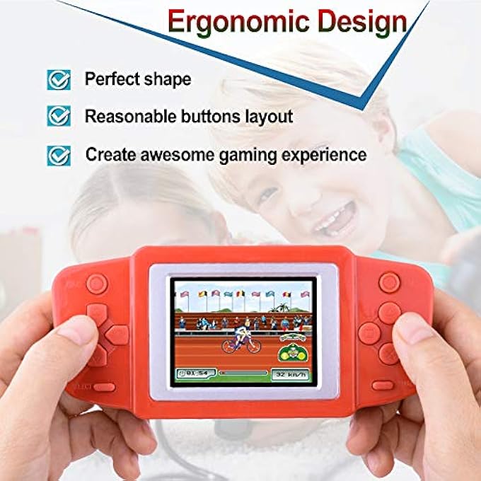HANDHELD GAME CONSOLE FOR KIDS BUILT IN 8 BIT 218 CLASSIC RETRO VIDEO GAMES PORTABLE ARCADE GAMING SYSTEM BIRTHDAY GIFT FOR CHILDREN TRAVEL HOLIDAY RECREATION 2.5" SCREEN (RED) - Image 5