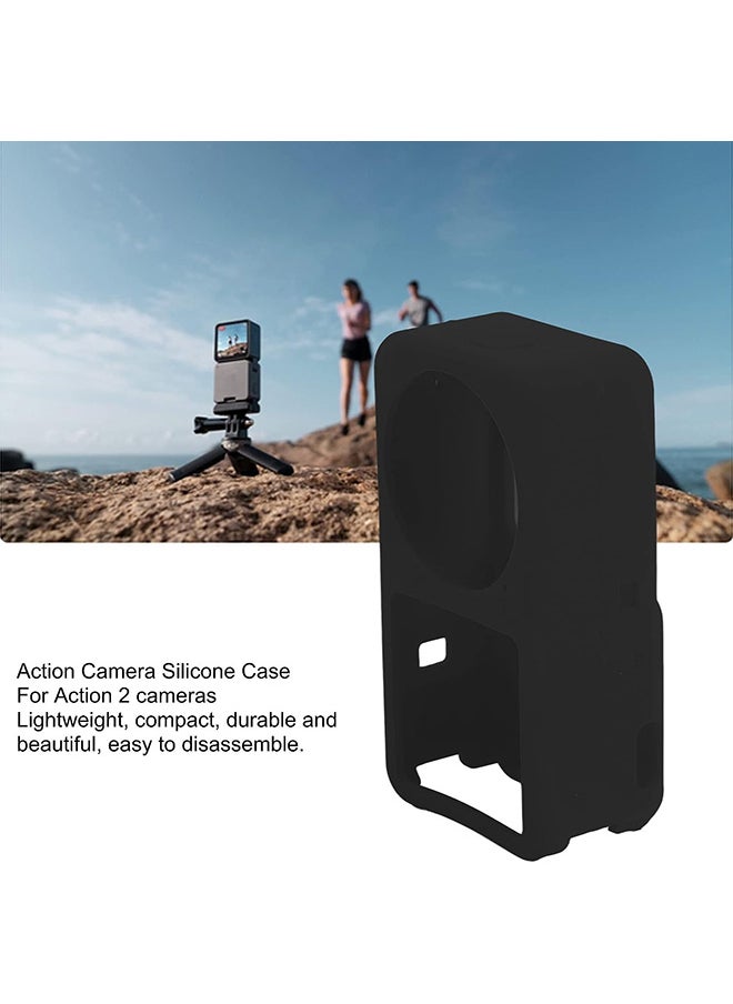 O Ozone - Protective Soft Silicone Case for DJI Action 2 Camera | Dustproof Anti-drop Frame Shell for DJI Osmo Action 2 Sports Camera Accessories - Black - Image 1