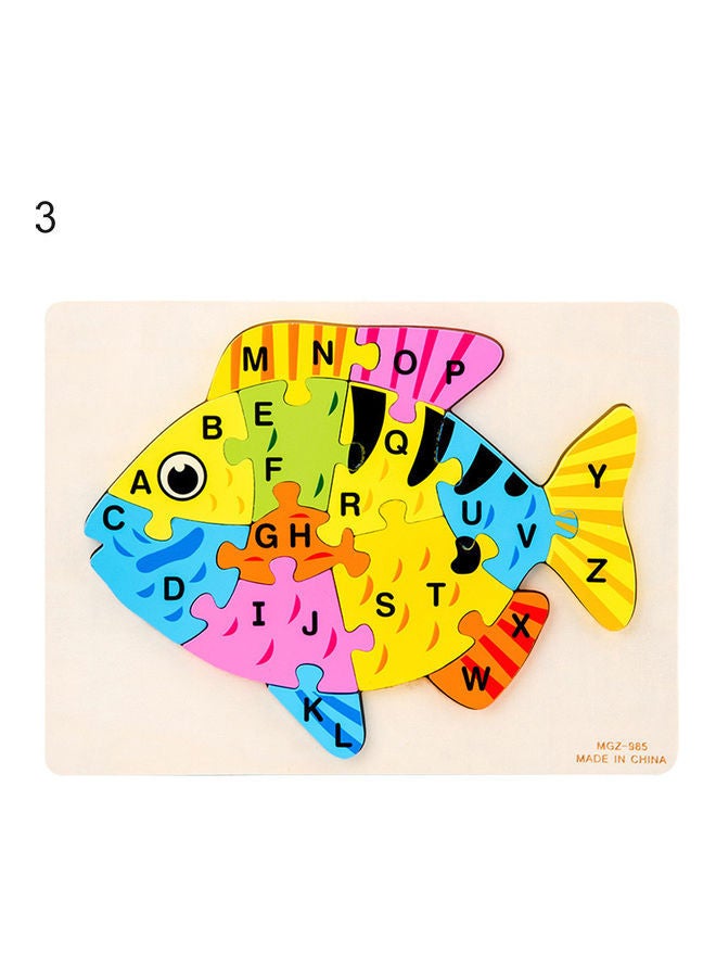 NIBEMINENT Wooden Fish Pattern Block Jigsaw Puzzle Set