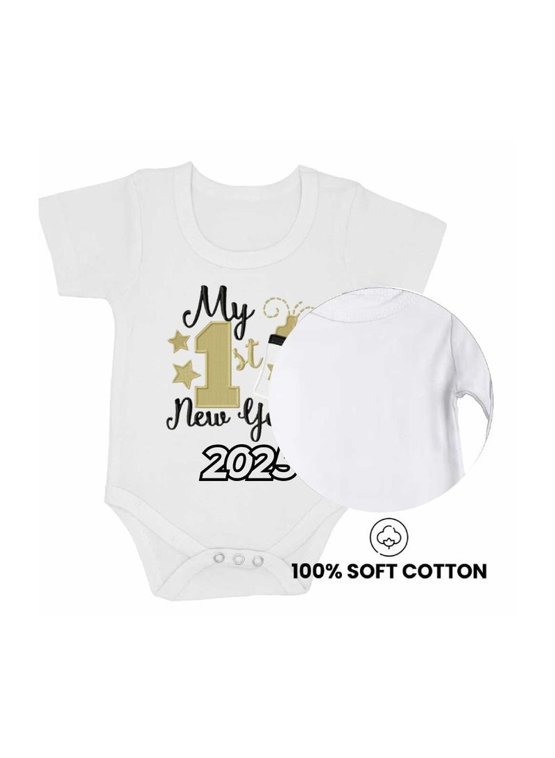 PRINTSHOP4ME My 1st New Year Baby Romper–Soft Cotton Half Sleeve Bodysuits For Newborns,Infants And Toddlers– Unisex Baby Onesies For Boys And Girls-Baby Romper For New Year - Image 3