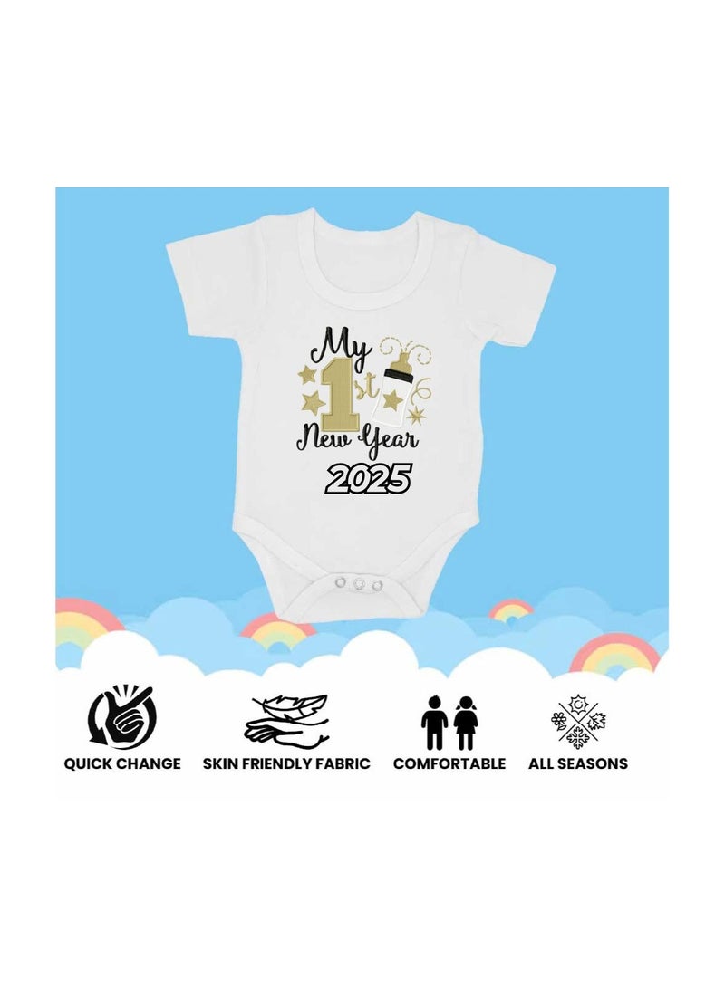 PRINTSHOP4ME My 1st New Year Baby Romper–Soft Cotton Half Sleeve Bodysuits For Newborns,Infants And Toddlers– Unisex Baby Onesies For Boys And Girls-Baby Romper For New Year - Image 4