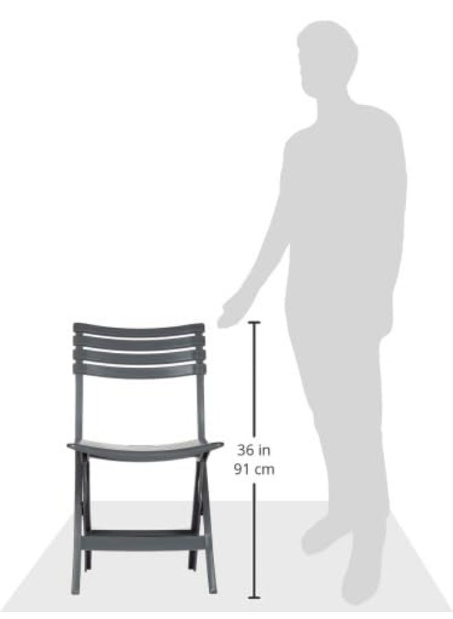 Cosmoplast طقم من 2 كراسي تخييم قابلة للطي لون رمادي داكن - Image 5