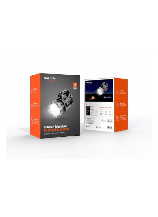 porodo Porodo LifeStyle Outdoor 10W 3 in 1 Flashlight with FM Radio and Bluetooth Speaker  - Image 2