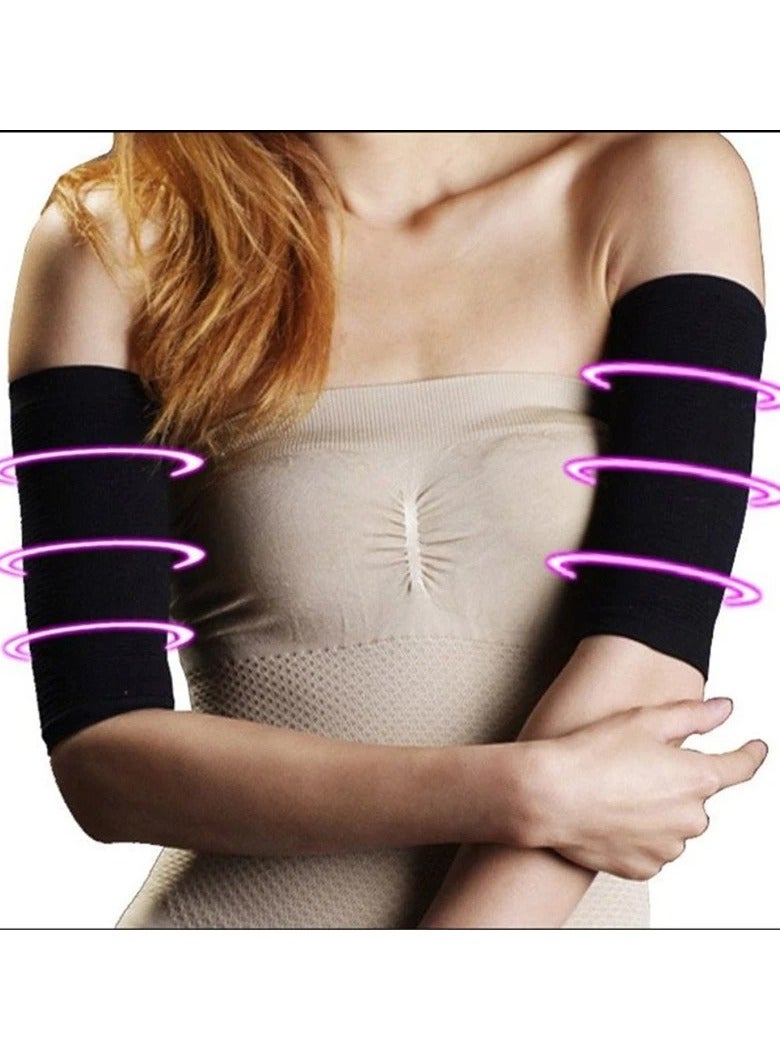 AROAQ Arm Slimming Shaper Wrap, Compression Slimming Arms Sleeves, Workout Cellulite Shaper Fat Burning Sleeves, Arm Compression Wrap Sleeve Suitable For Women Girls, (Khaki 1 Pair) - Image 5